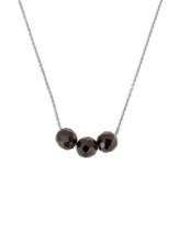 JOY de la LUZ JLN034-42 Layered Necklace 3 Stone Black 42-45cm